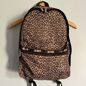 LeSportsac Leopard Print Backpack in Brown and Tan